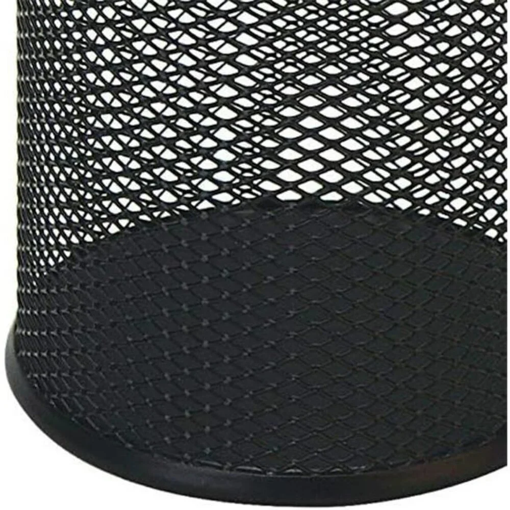Black Pen Holder Cup for Desk Wire Mesh Pencil Cup Holder for Desk Organizer